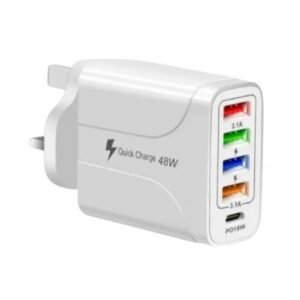 شاحن 48w (4usb + 1pd)