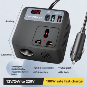 كهرباء سيارة (قبس و2 usb و1 pd ومخرج ولاعة)
