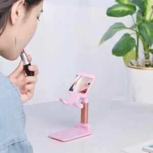 ستاند موبايل مع مرآة (وردي)