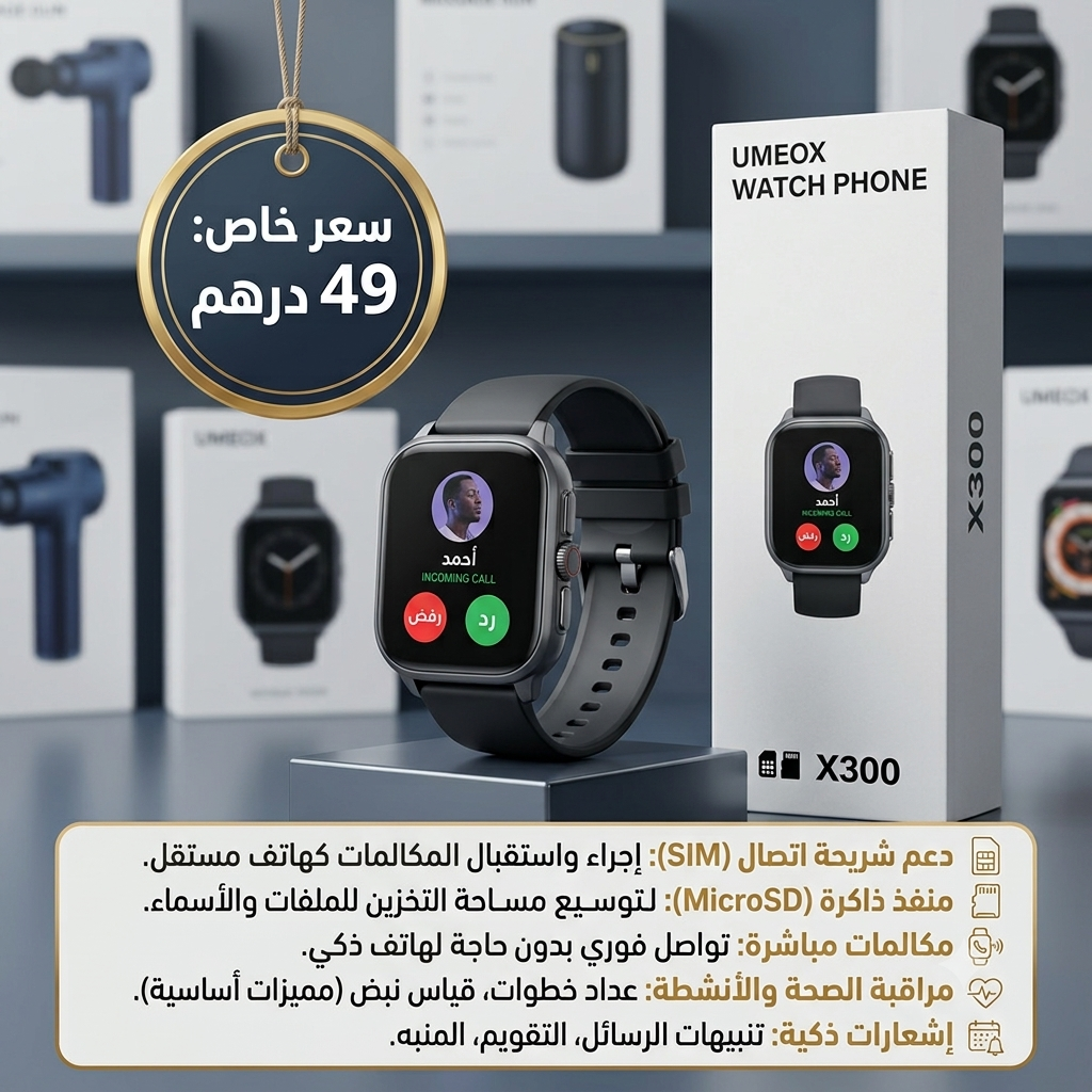 UMEoX ساعه سمارت فون شريحه